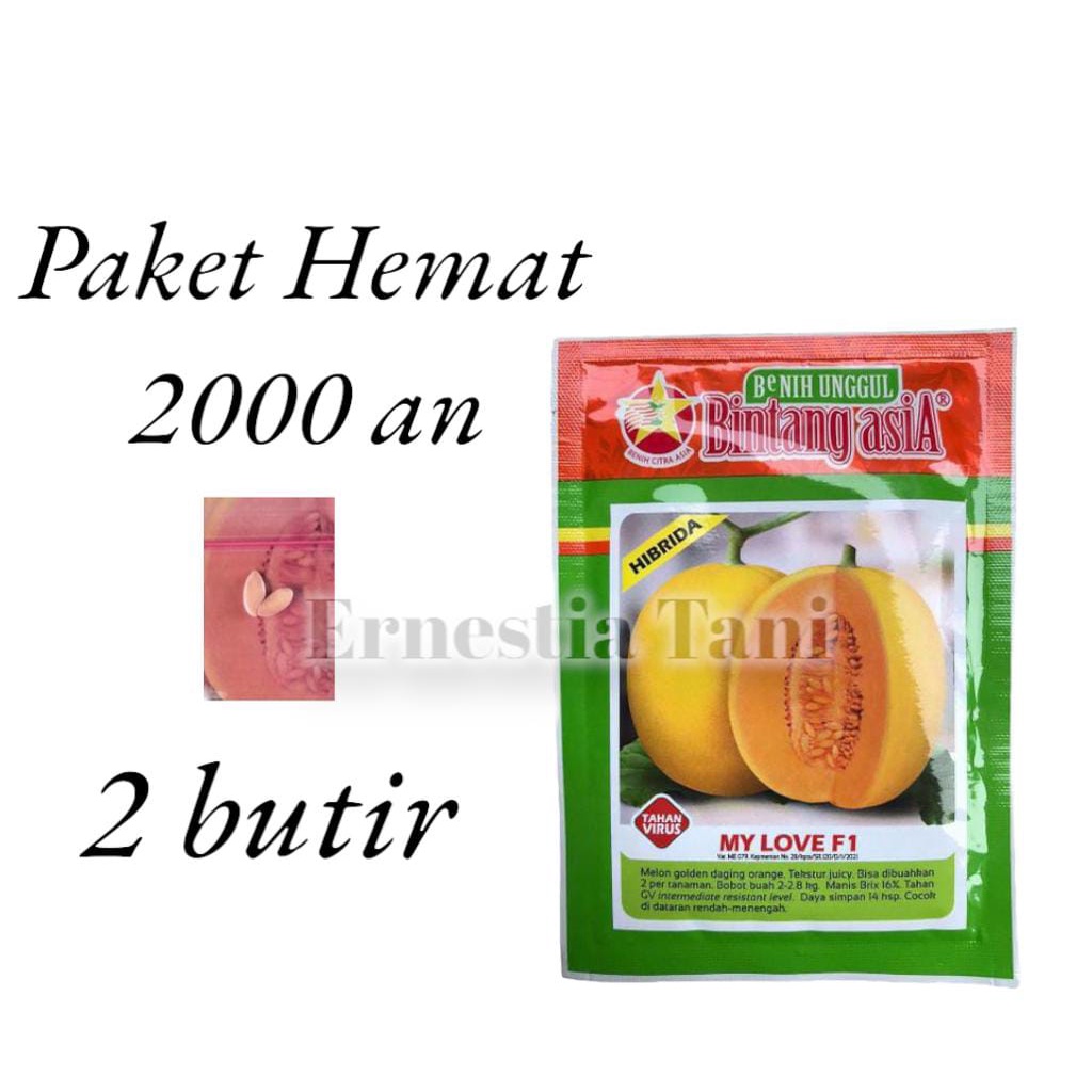 REPACK 2000an Benih Bibit Melon Golden MY LOVE F1 2 BUTIR Bibit Buah Melon Kuning Cocok untuk di pek