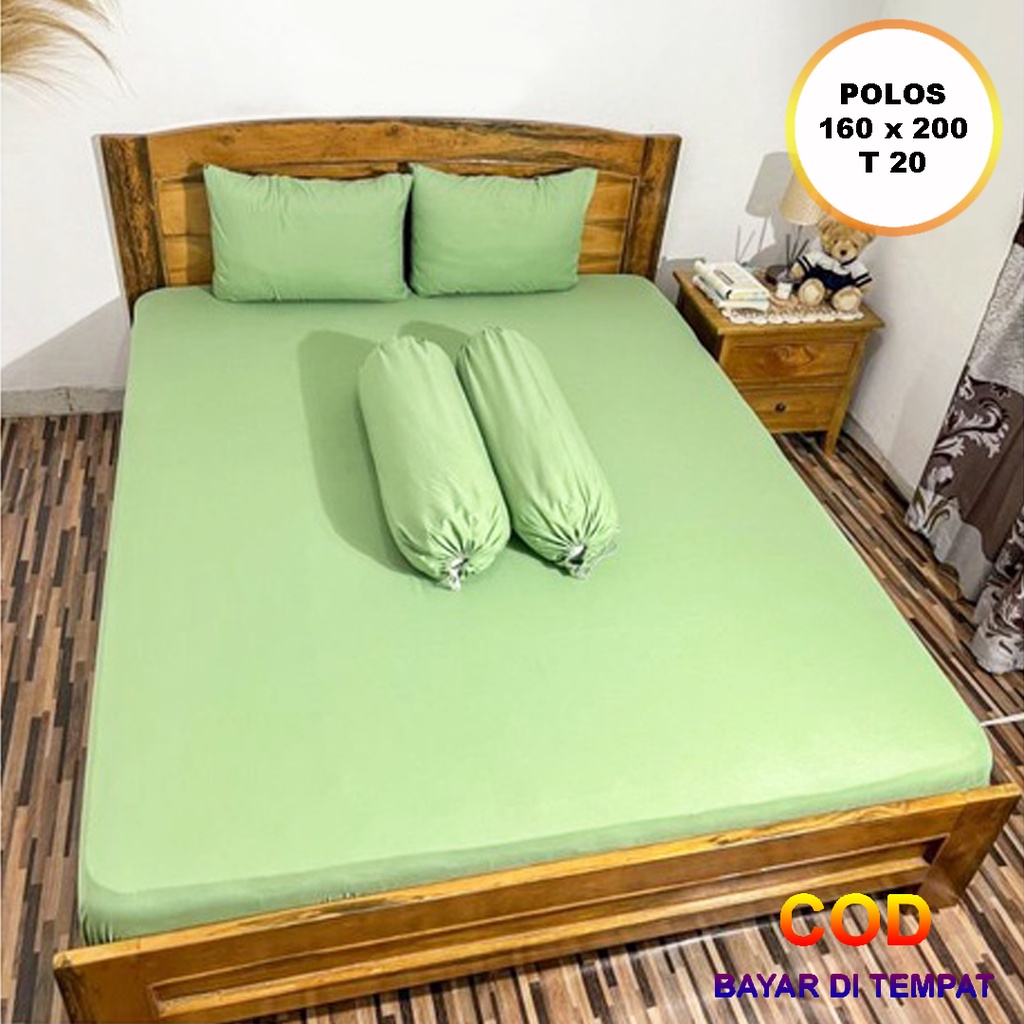 ✅COD Paket Seprei Sprei 160x200 Polos Dan 4 Sarung Bantal Guling Homemade Katun Embos Perlengkapan Dekor Dekorasi Kamar Tidur Rumah Terbaru