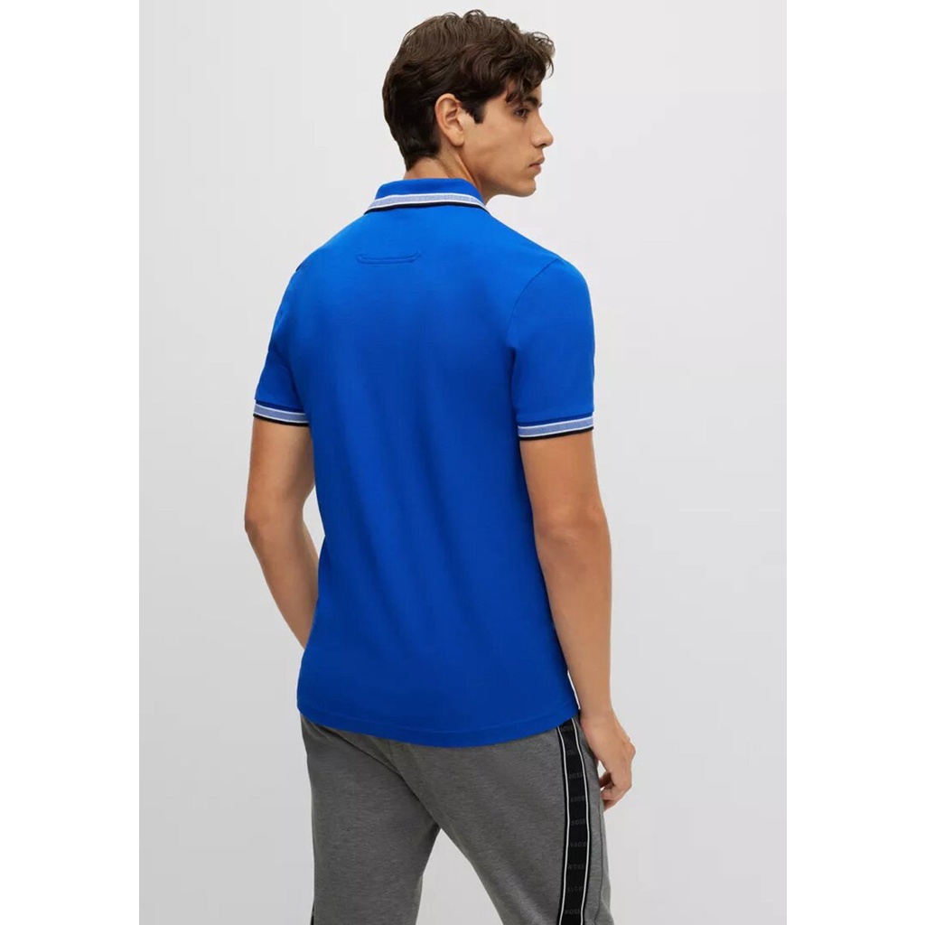 Hugo Boss SS23 Paddy Curved Regular Polo Shirt Mid Blue