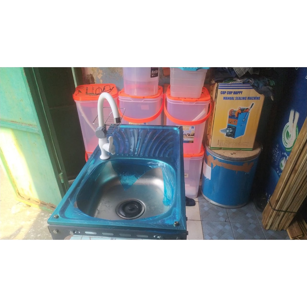 Bak Cuci Piring - Kictchen Sink Kaki Meja Rak Portable Wastafel - Cuci Piring Rak Portabel - Bak Cuci Piring