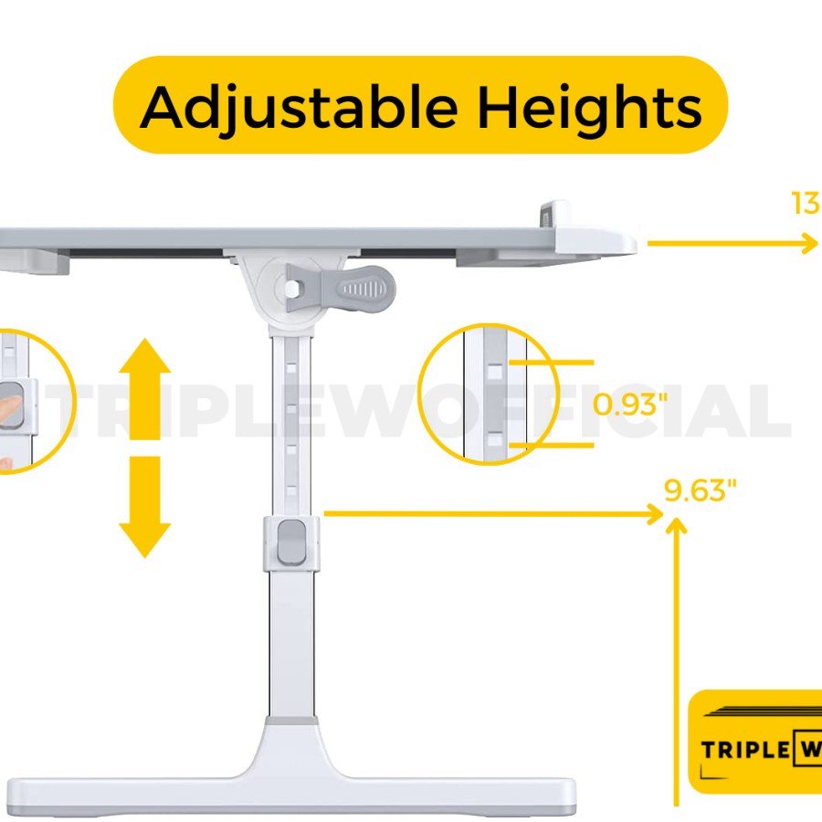 Triple W Meja Lipat Laptop Folding Table Notebook Tablet HP Macbook Ipad Android Adjustable Premium Quality