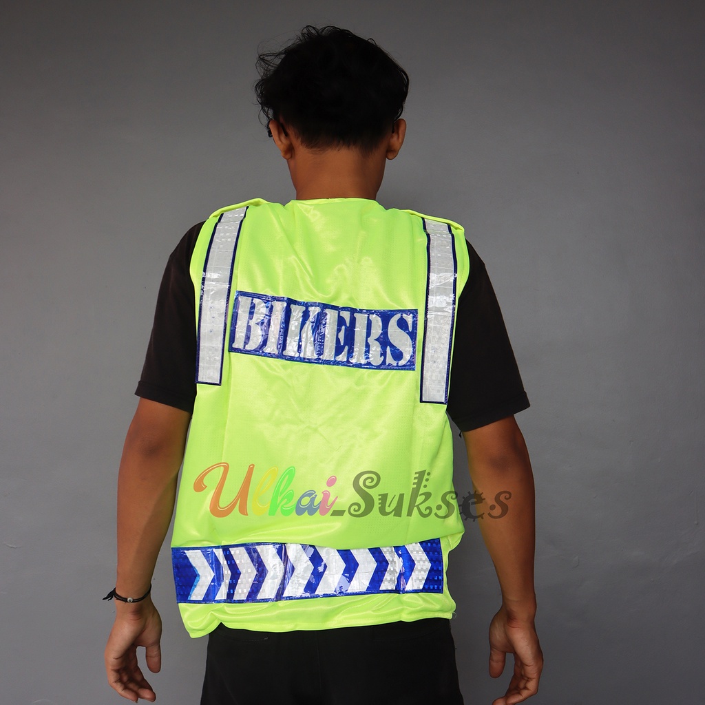 Rompi Motor Bikers Neon All Size l Rompi Proyek l Rompi Kerja l Rompi Mandor l Pria l Wanita l Rompi Anti Angin Hijau Free Hand Glove Murah