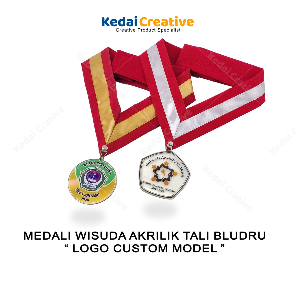 Kedai Creative Kalung / Gordon Wisuda Bahan Akrilik Custom Free Desain Model KAIN BLUDRU Ukuran D.8 
