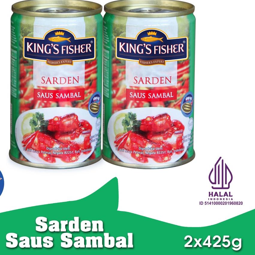 

QualityControl⚡️-King's Fisher Paket 2 pcs Sarden saus sambalMakanan Kaleng 425 gr