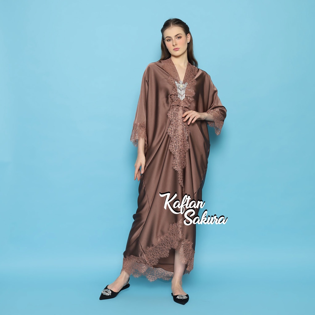 KAFTAN MEWAH WARNA NAVY FREE BROSS KAFTAN TRENDY WANITA MUSLIMAH KOLEKSI TERBARU BY KAFTANSAKURA