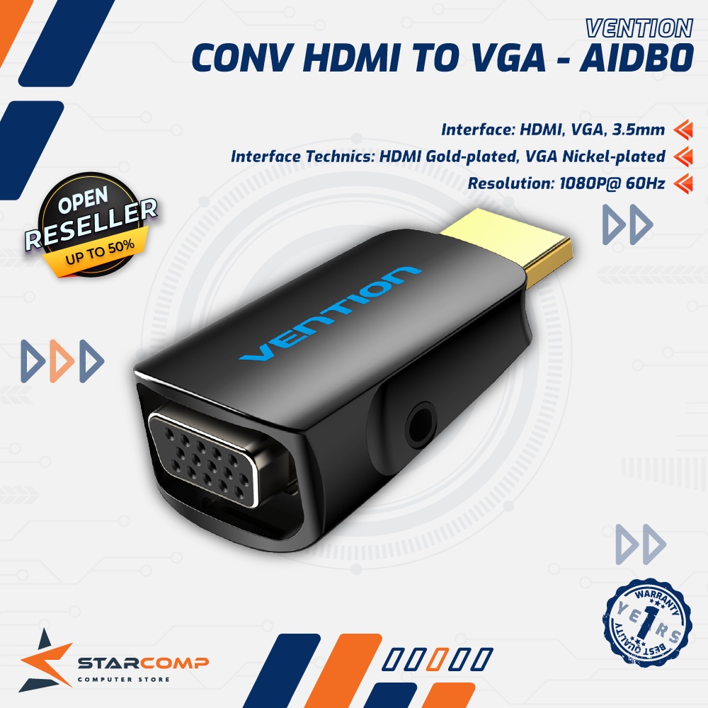 Vention Converter Hdmi To Vga With Audio 3.5mm - AIDB0