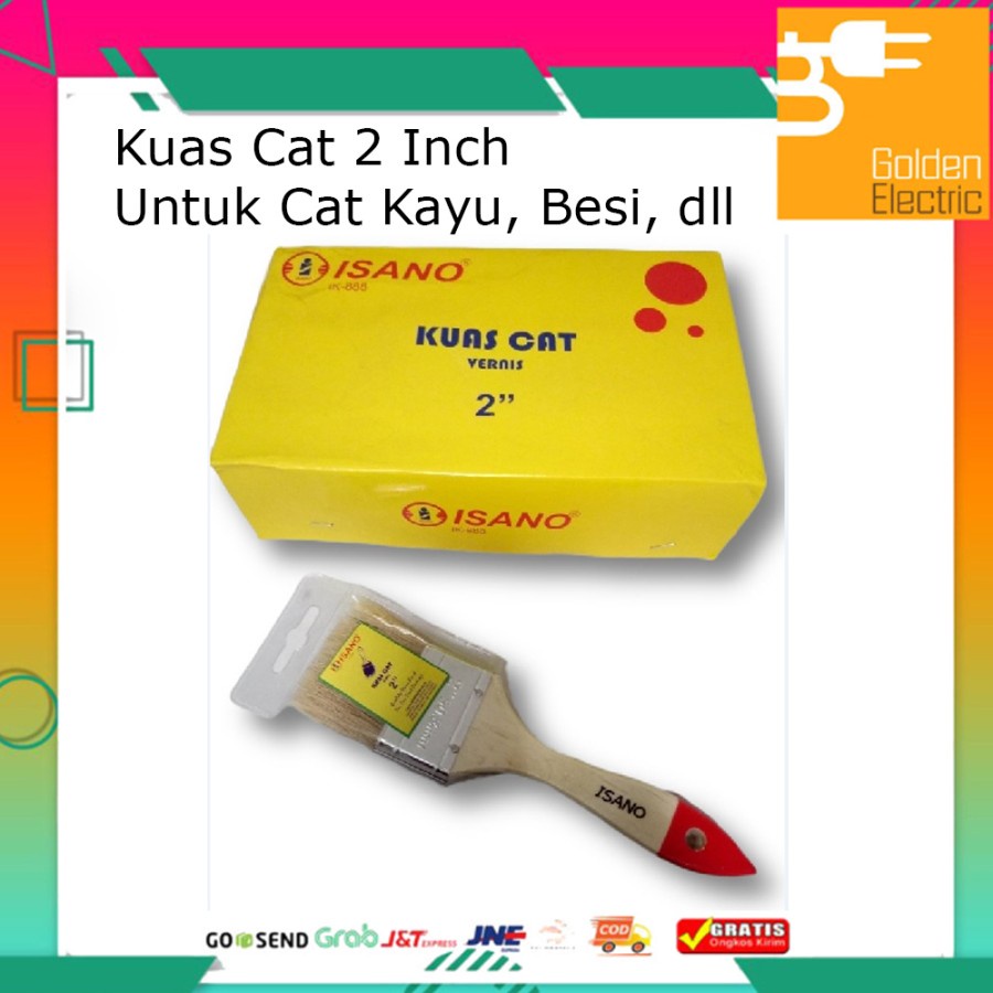 Kuas Cat 2 inch Merk Isano Ukuran 2&quot; 2inch Tembok Kayu Dinding Besi Stainless Batu Steel