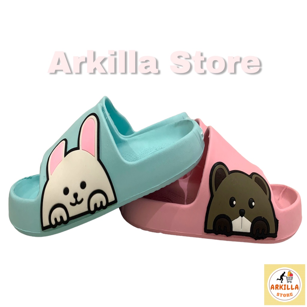 Dulux Sendal Selop Wanita Dewasa Jelly Soft Sliper BTS Army Bunny Rabbit Lucu Type 386B / Sandal Cew