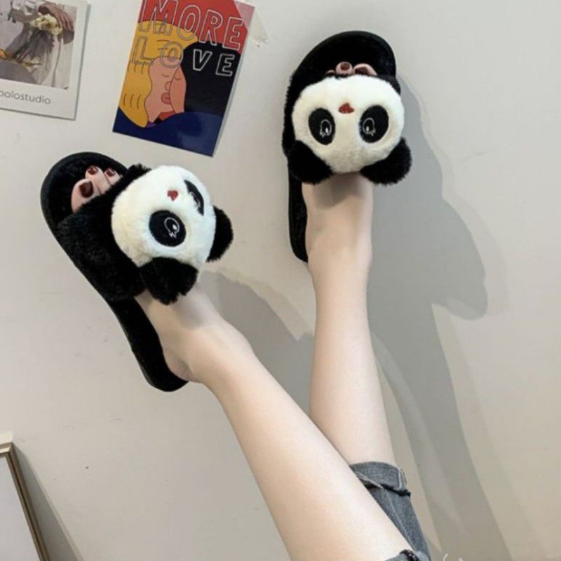 Sandal Rumah Sandal Slop Bulu Boneka Panda