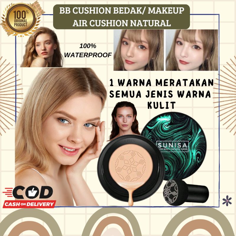 Bedak Glowing Tahan Lama Anti Air - Bedak Cushion Original Tahan Lama