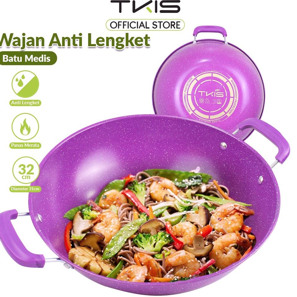 HARGA TERMURAAH TKIS Wajan Penggorengan Anti Lengket Bahan Batu Medis TK-827