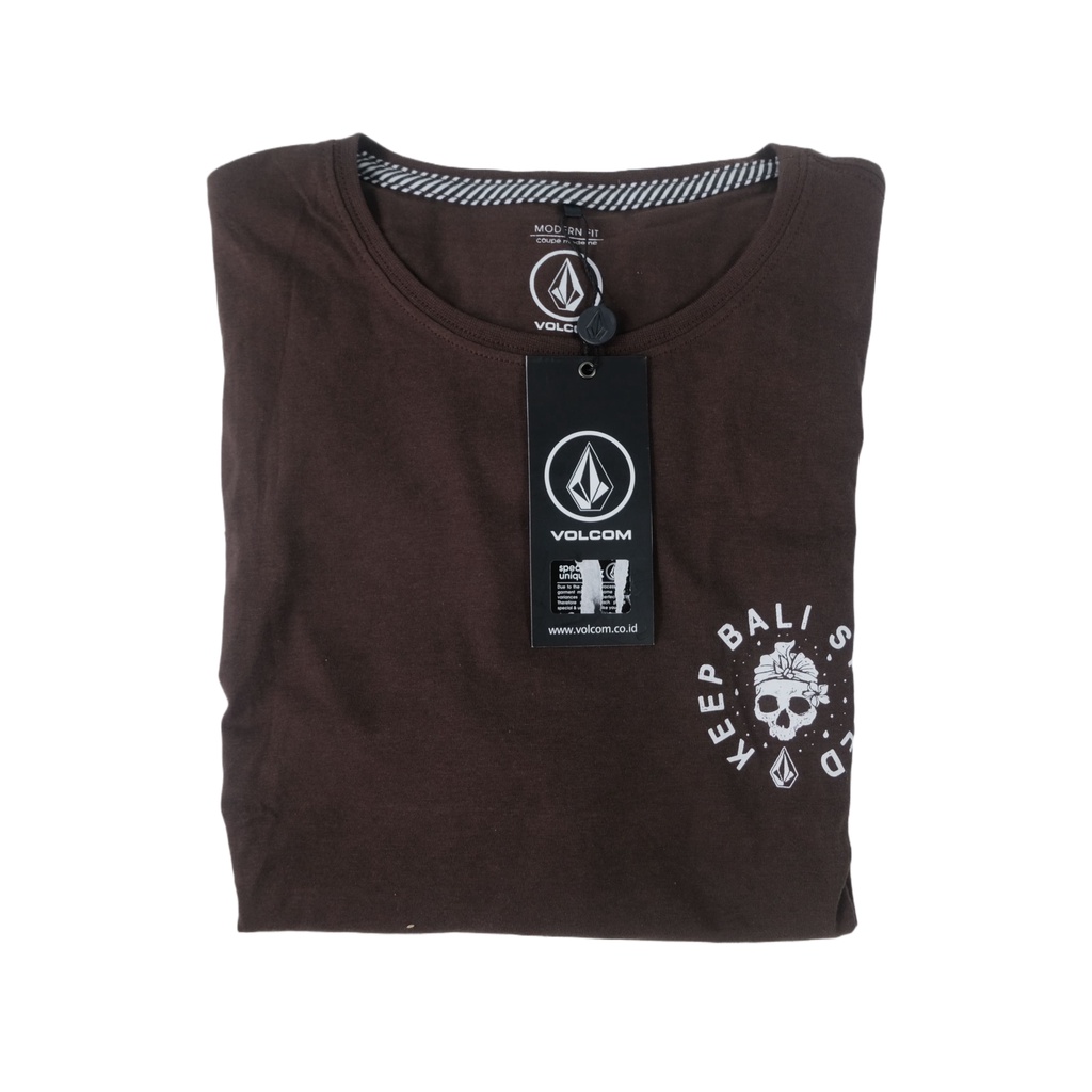 Kaos Volcom MBM Keep Bali Stoned Brown Original