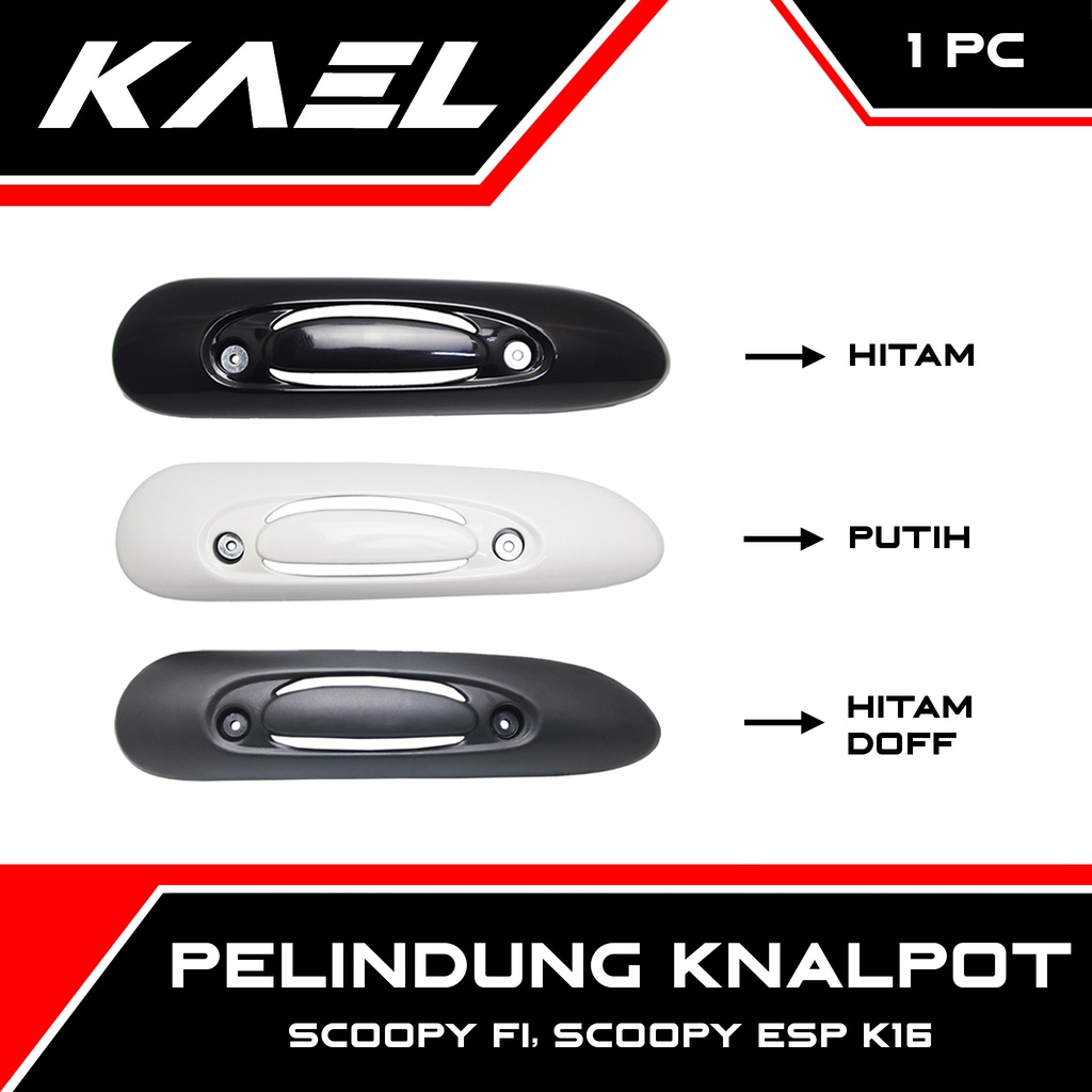 Pelindung Knalpot Scoopy FI eSP K16 Hitam Putih Hitam Doff Cover Tutup Penutup Tameng Kenalpot Muffler Exhaust