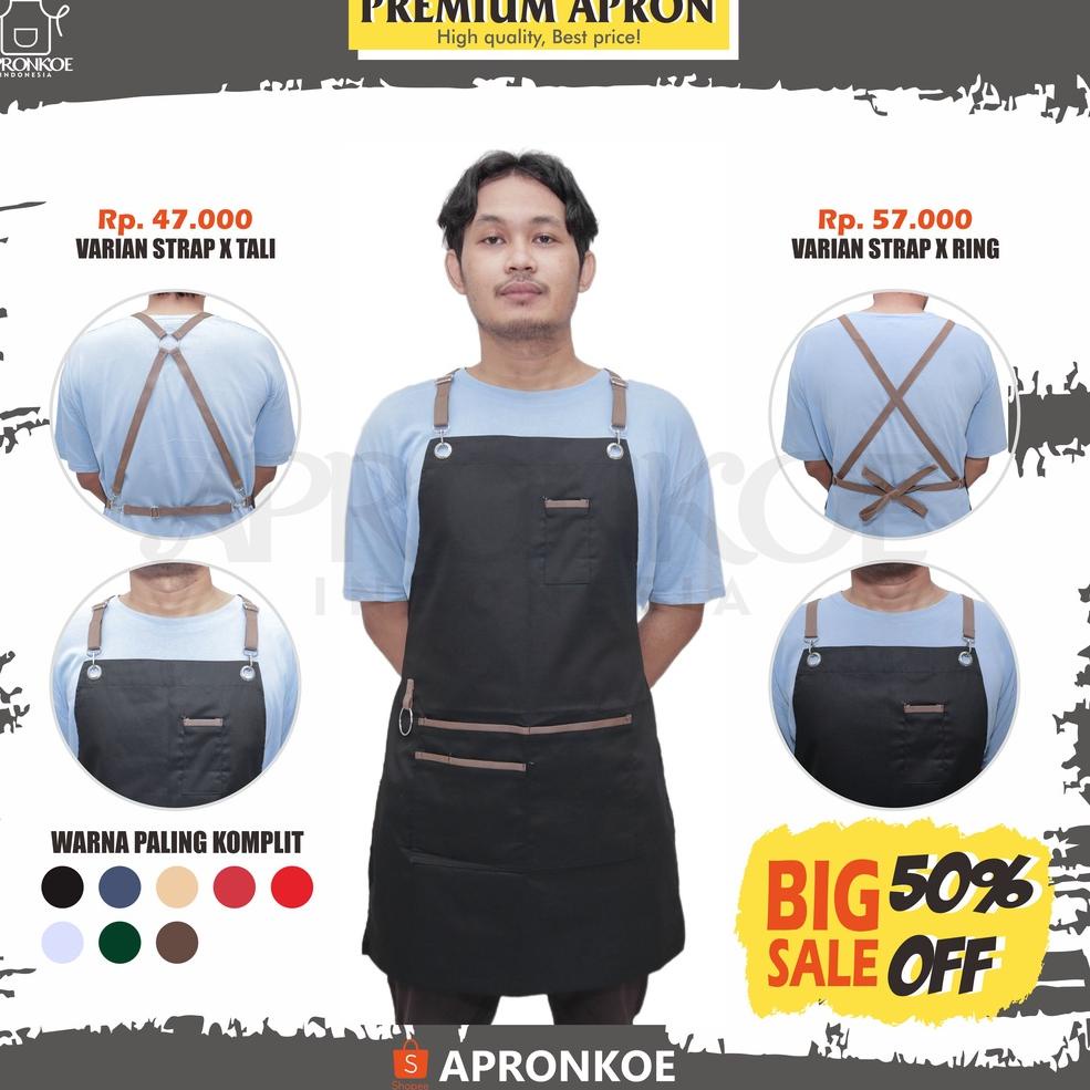 Jual Harga Spesial Apron Celemek Barista Masak Restoran Cafe Food Drink