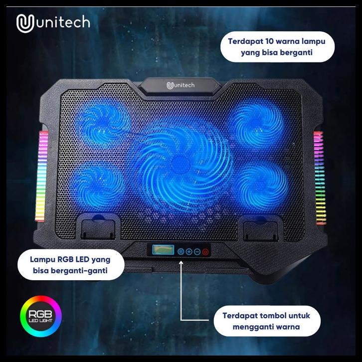 Unitech Coolingpad Gaming 5 Kipas Rgb Plus Docking Handphone S500