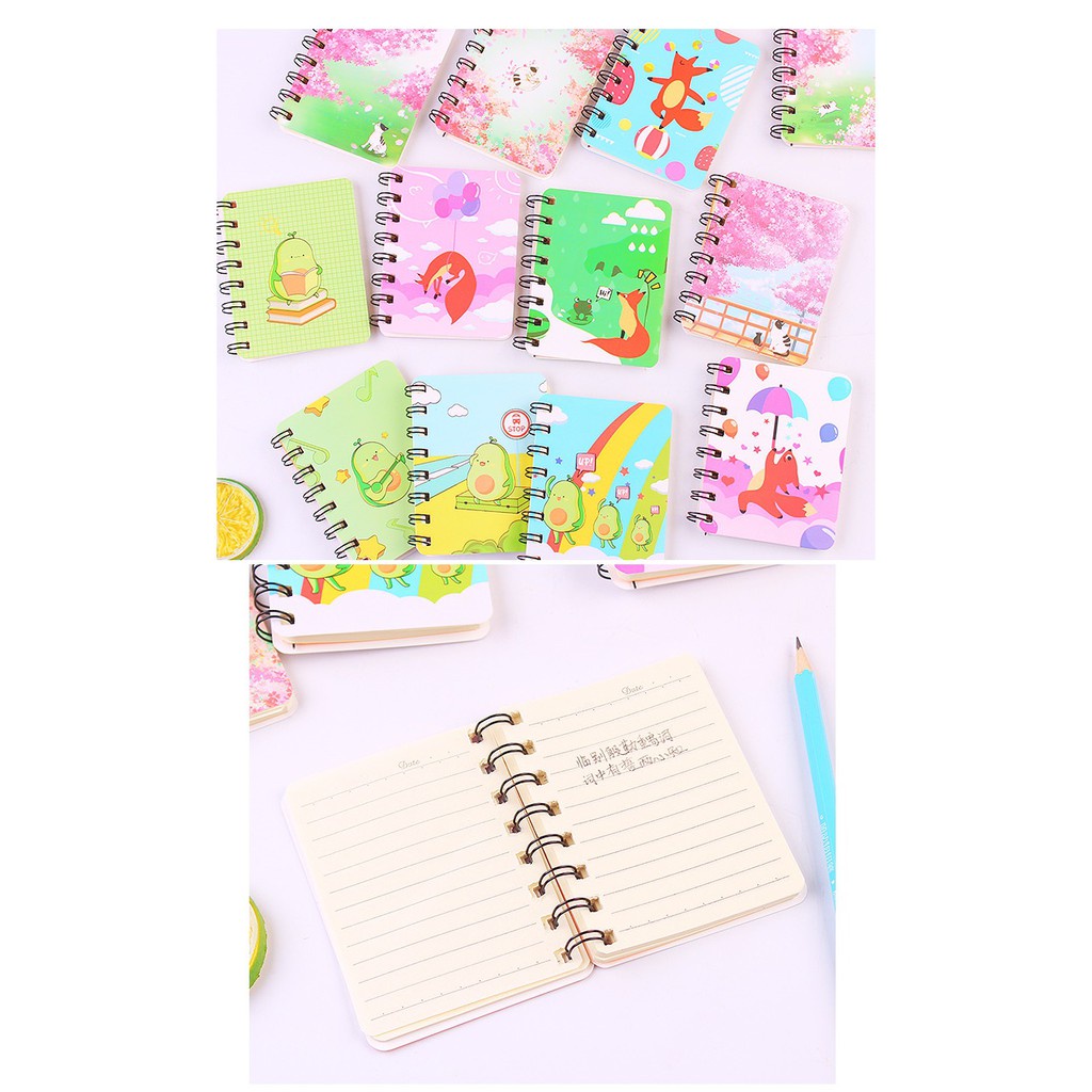 NOTE BOOK RING MOTIF BUKU MEMO KECIL A7 SPIRAL ISI 80 LEMBAR NOTEBOOK MINI