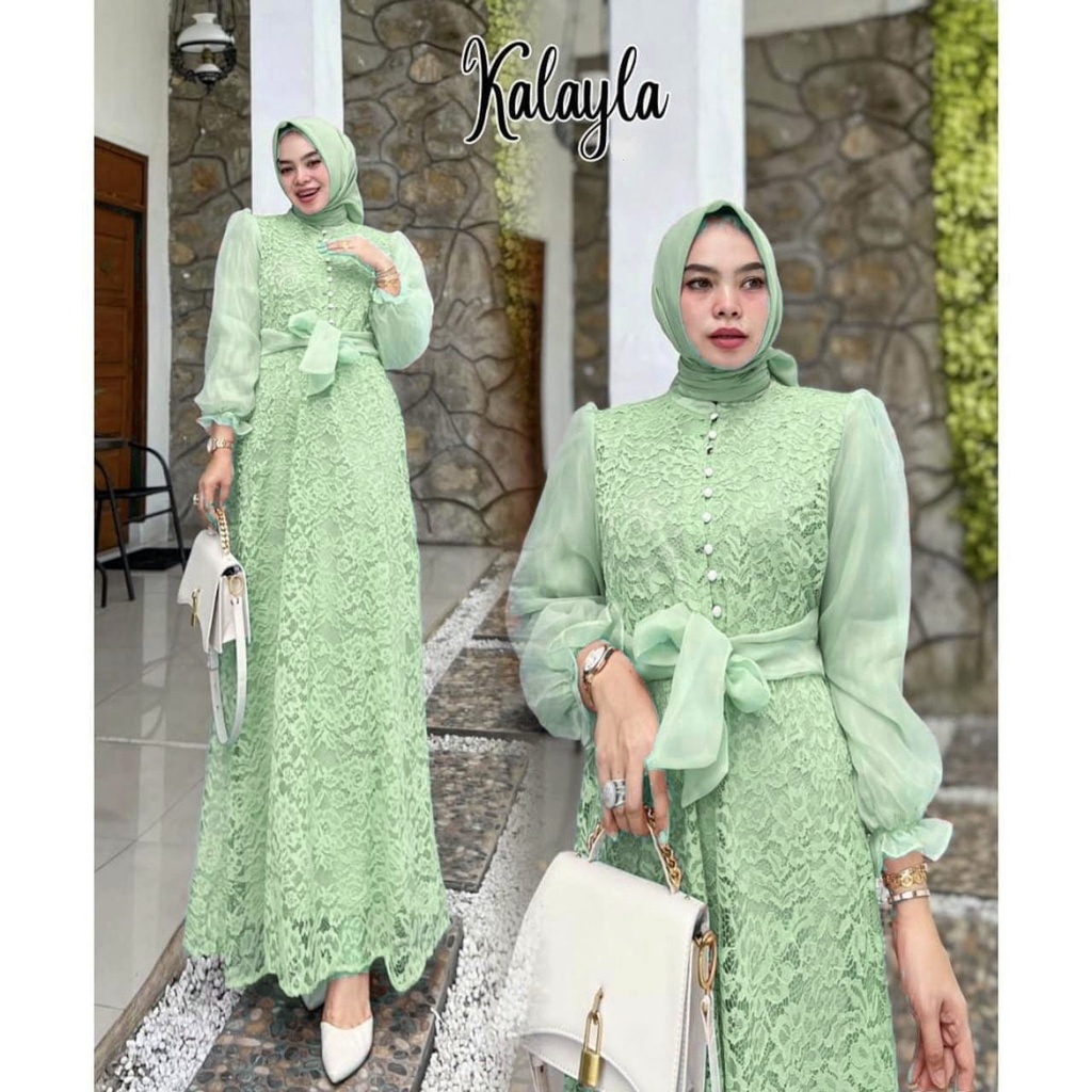 XC - Maxi Dress Kalayla / Maxi Dress Wanita Terbaru / Maxi Dress Populer / Maxi Dress Trendy Kekinian / Fashion Muslim