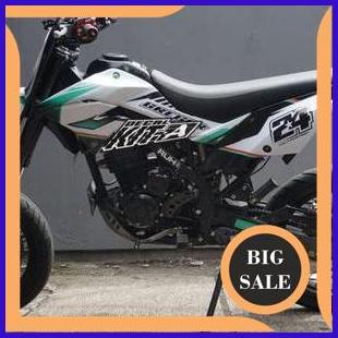 Decal klx 150 new dtracker putih hijau tosca terbaru terupdate trend 2023 Sticker motor klx dtreker