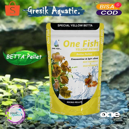 One Fish Food Spesial Yellow Betta - Makanan / Pakan / Pelet Ikan Hias Khusus Cupang / Betta Untuk M