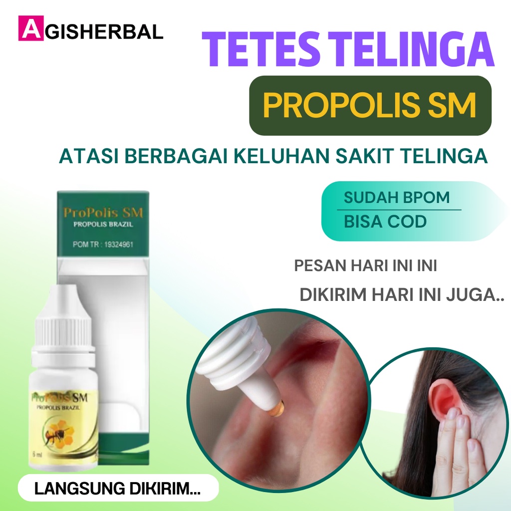 Obat Tetes Telinga Bernanah Berair Dan Bau Propolis SM Untuk Telinga