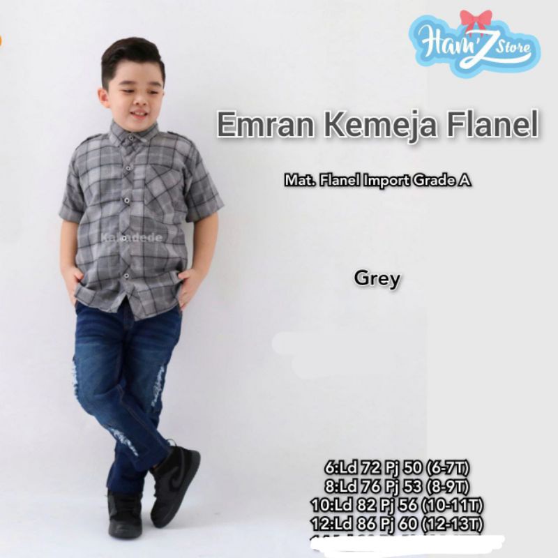 BAJU ATASAN HEM KOKO ANAK KEMKO KEMEJA FLANEL IMPORT MOTIF KOTAK-KOTAK COWOK ANAK LAKI-LAKI LENGAN P