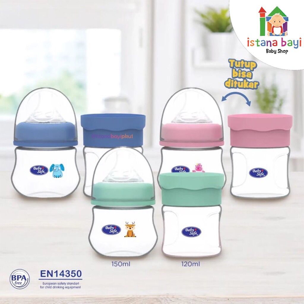 Baby safe Container WNC2G/P - Wadah Asi MPASI /Botol susu 2 in 1 - Botol susu serbaguna