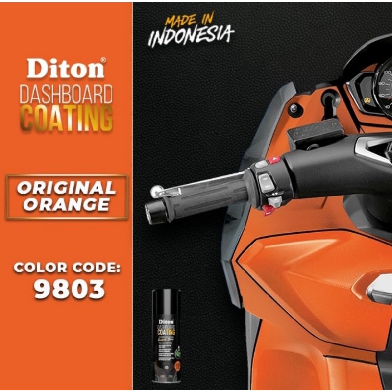 Diton Dashboard Coating Orange 9803 Cat Semprot Body Kasar warna Oranye 400cc
