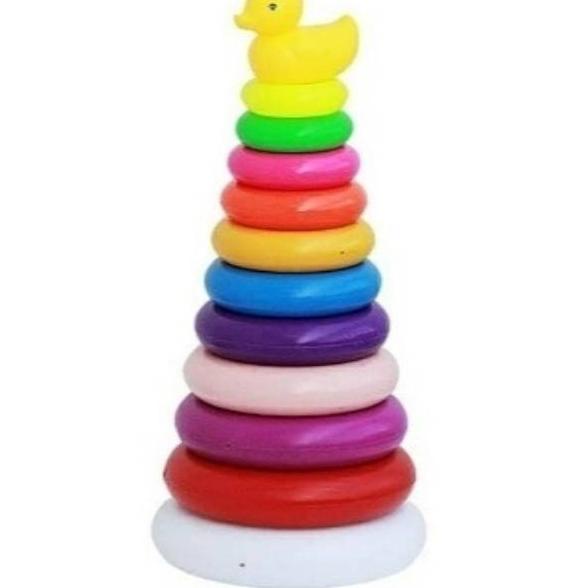 9.9 BRANDS FESTIVAL MAINAN ANAK RING DONAT JUMBO 12 susun / baby stacking donut duck.