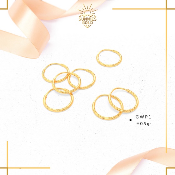ANTING GIWANG EMAS JIPSI ULIR GOLD 6K (300) & 8K (375) KLASIK SETENGAH GRAM SUNNIES GOLD - GWP 1