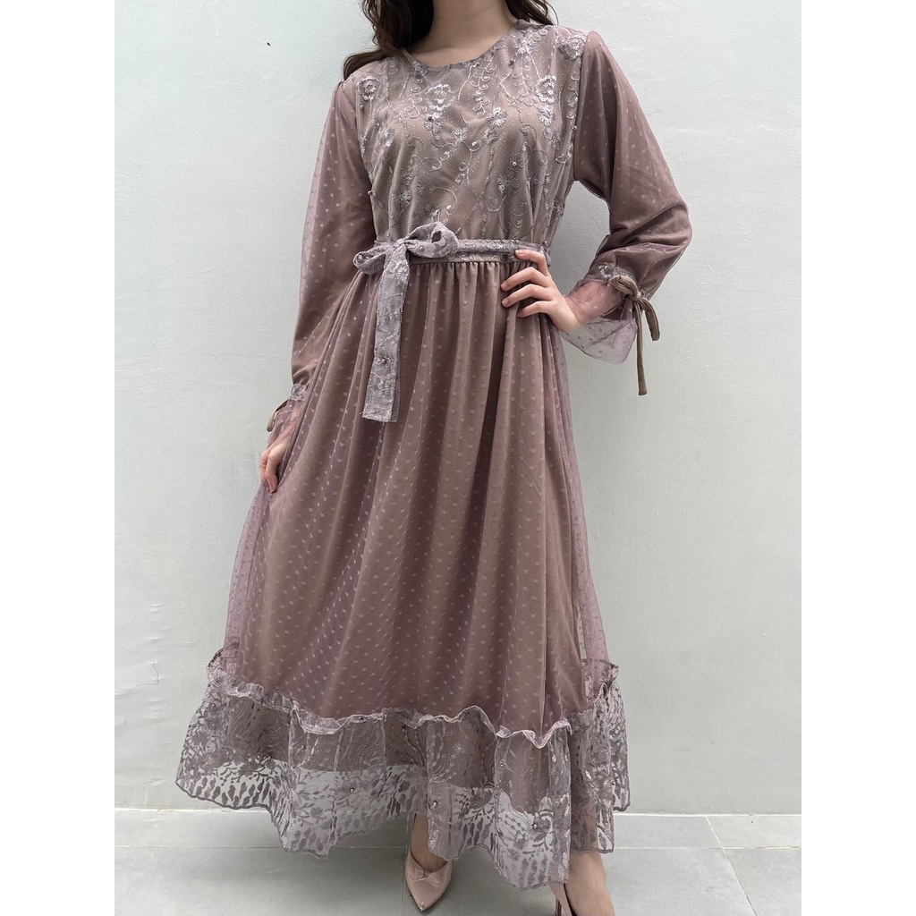 New Product Ken-235 Longdress Kondangan Pesta Gamis Muslim Brukat