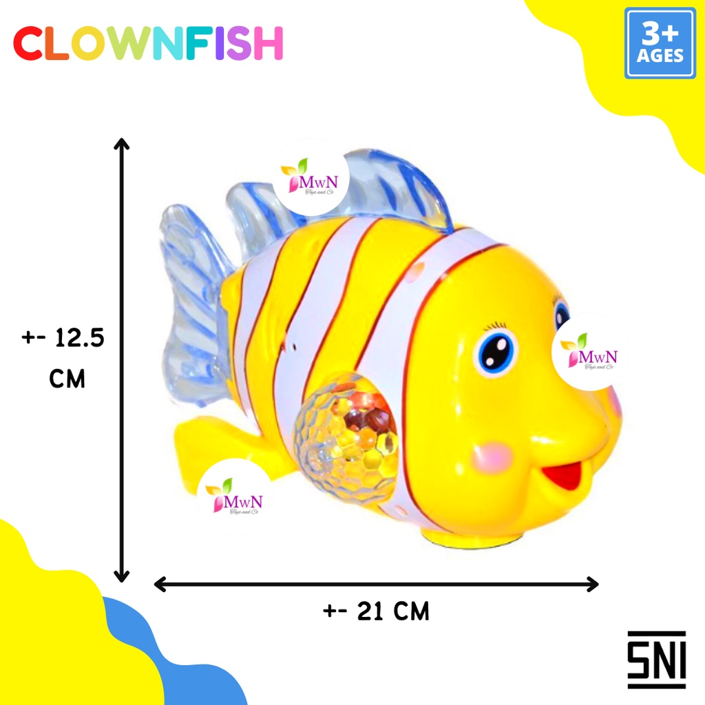 MWN Mainan Clown Fish ada Lampu dan Musik N810068