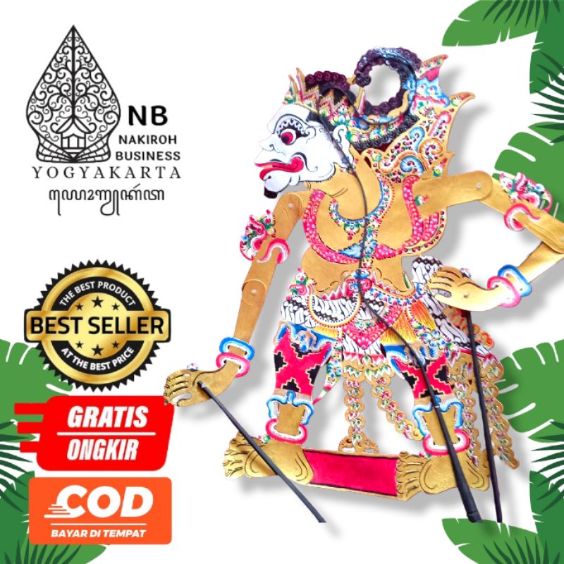 Wayang Kulit Asli BAGONG Dadi Ratu / Gatotkaca Halus -+ 60cm Standar Dalang