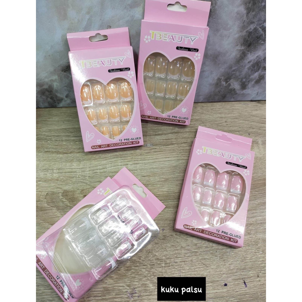 [1 BOX] KUKU PALSU HARGA PERBOX (isi 12 pcs) + lem / Fake Nail