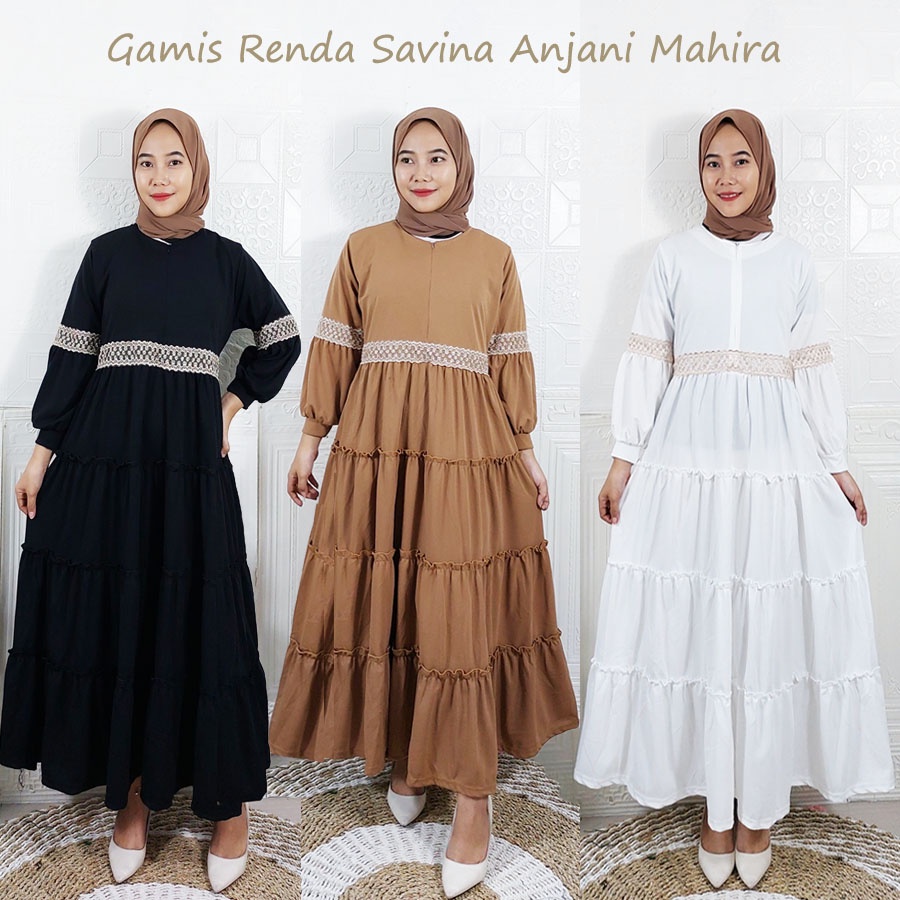 CARLINA GAMIS RENDA SAVINA ANJANI MAHIRA CERUTY PANJANG WANITA DRESS