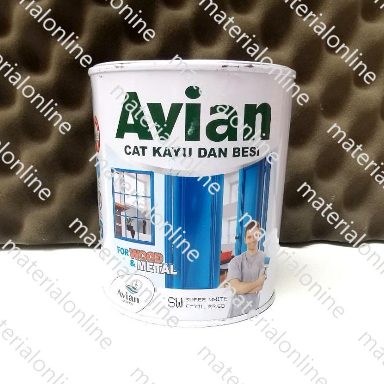 

[COD] ❆ AVIAN Cat Minyak Kayu dan Besi Putih Hitam Gloss Doff 1Kg 1 Kg Kaleng Ready Mix Warna Tinting 99