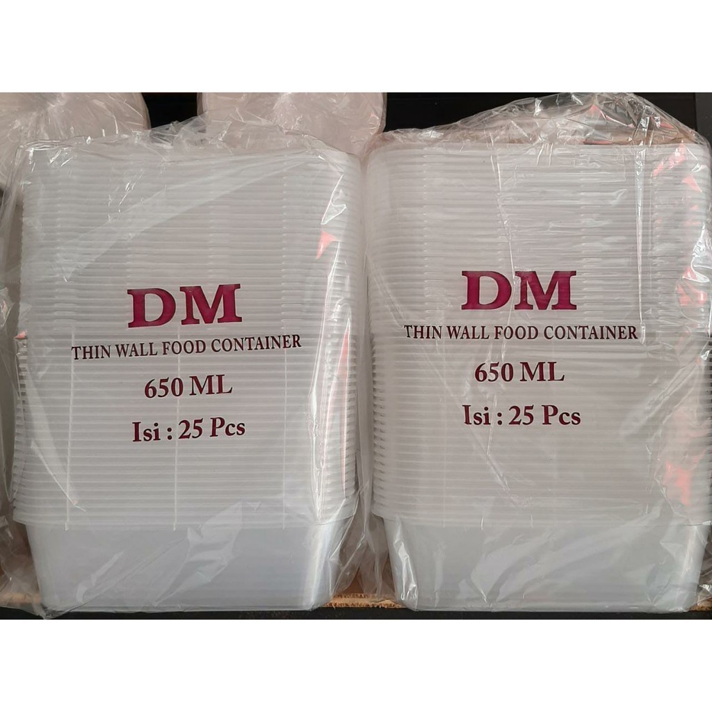 Thinwall DM 750 ML Rectangle (25 pcs) - Cup Plastik DM 750 ML Kotak panjang