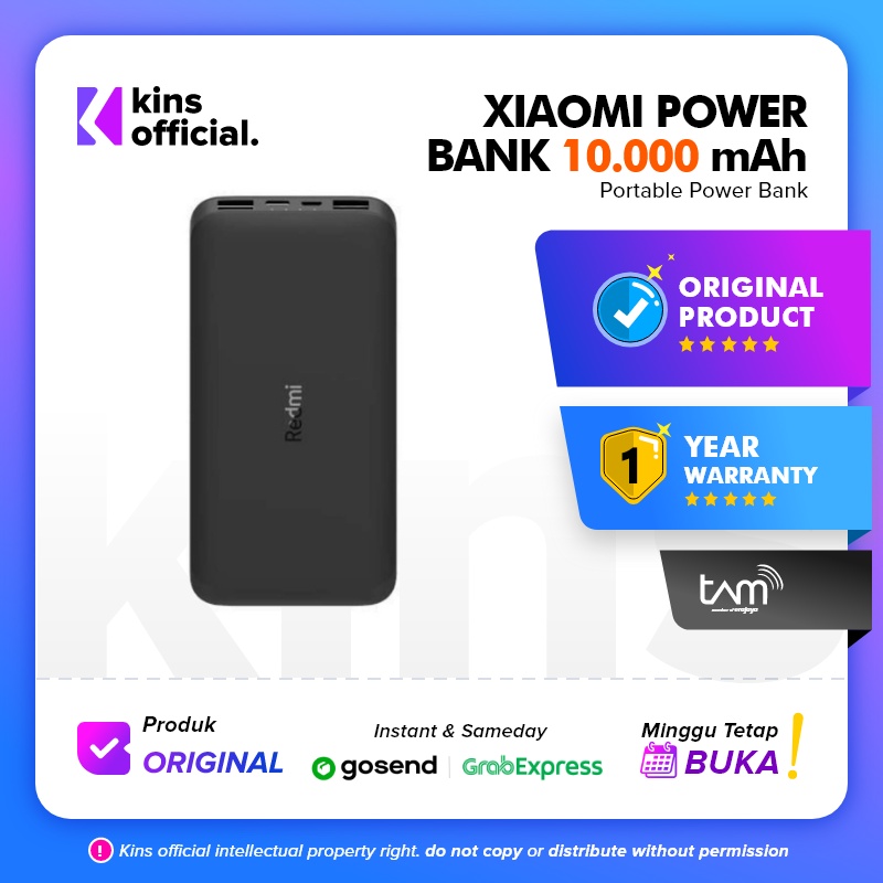 Xiaomi Redmi PowerBank 10000mAh Power Bank Garansi Resmi / Xiaomi Redmi PowerBank 10000 mAh Power Bank