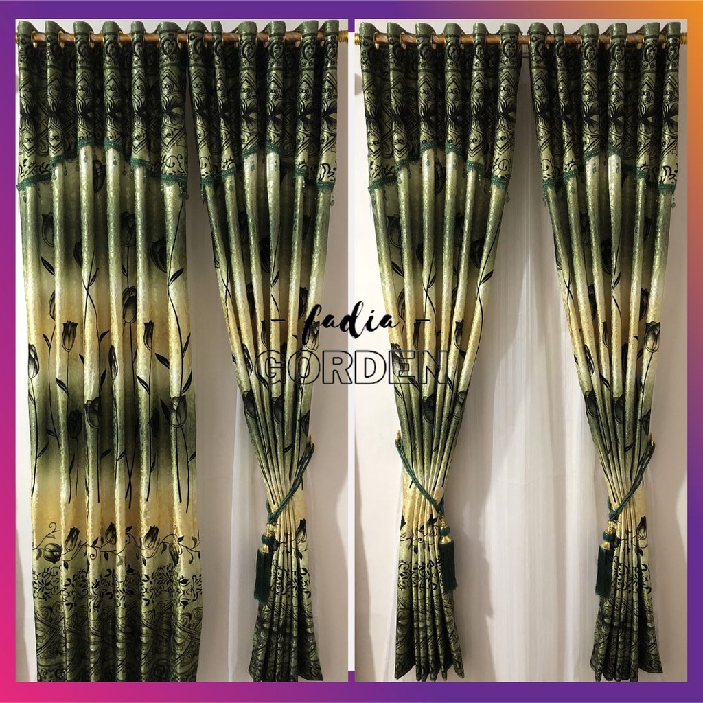 Gorden Blackout Jeselin Motif Tulip Smokring/Gorden Blackout Motif Bunga Tulip/ Gorden Smokring Impo