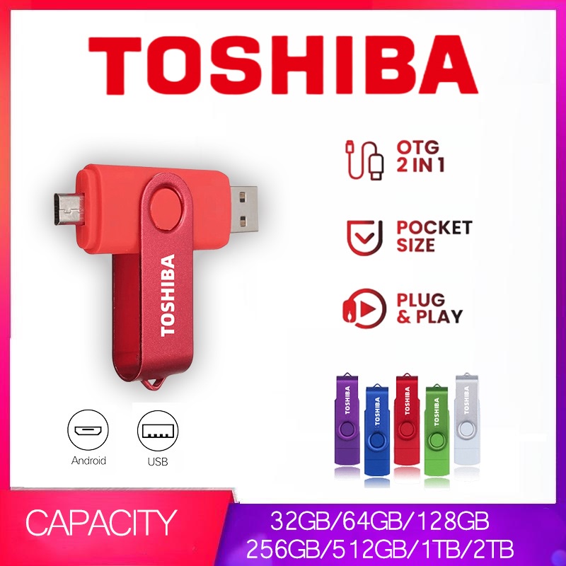 TOSHIBA FLASHDRIVE OTG 32GB/64GGB/128GB/256GB/512GB/1TB/2TB LARGE CAPACITY FLASH DRIVE TRANSMEMORY USB FLASH MEMORY Transmisi 950MB/S Flash Drive Storage Eksternal