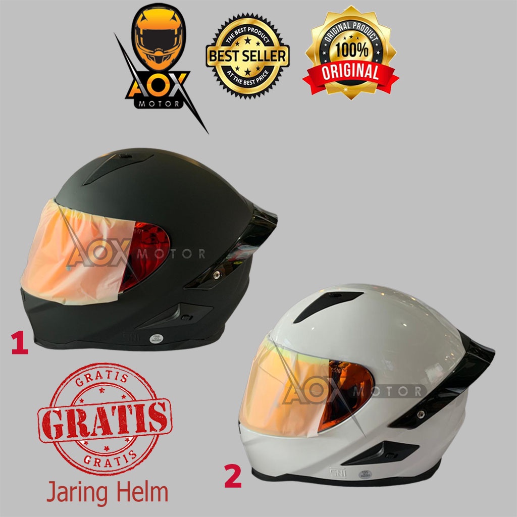 Helm SNAIL FF S1 Solid/Polos Fullface (ongkir 3kg), Gratis Jaring Helm