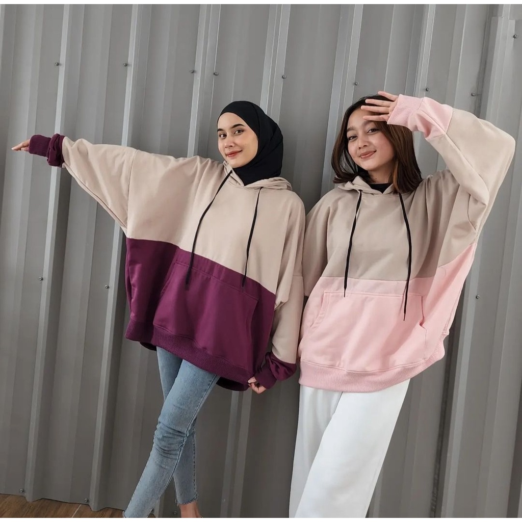 SWEATER PRIA WANITA BATWING HOODIE JUMBO JACKET JUMPER OUTERWEAR TERBARU KOREAN STYLE