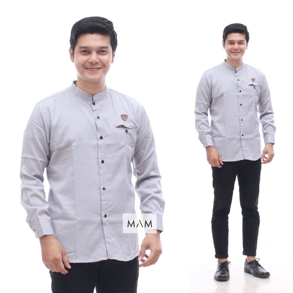 Baju Koko Pria Lengan Panjang Terbaru 2023 Putih Original El Rumi Al Qorina Alena Atasan Muslim Dewa