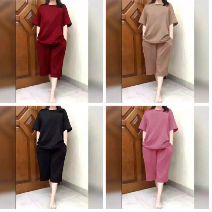 Best Product setelan kulot jumbo/set kulot jumbo polos/baju wanita
