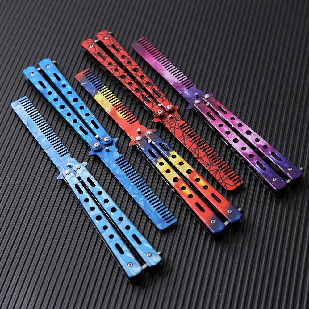 YGRETTE - KOLEKSI BALISONG TRAINING KNIFE TERLENGKAP SISIR HOLLOW BUTTERFLY KNIFE LIPAT COMB