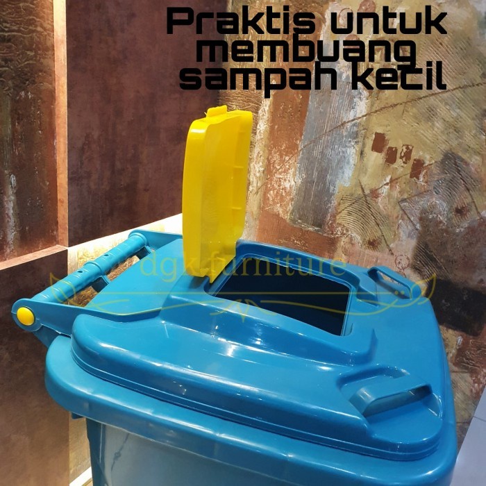 (:(:(:(] Tong Tempat Sampah Plastik Dustbin Besar Roda Beroda 50 Liter 50L 50 L