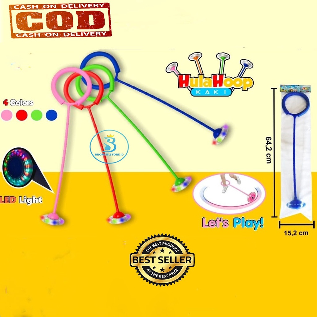 Bronsis - Mainan Anak Hulahoop Kaki Ada Lampu LED - Mainan Yoyo Kaki LED