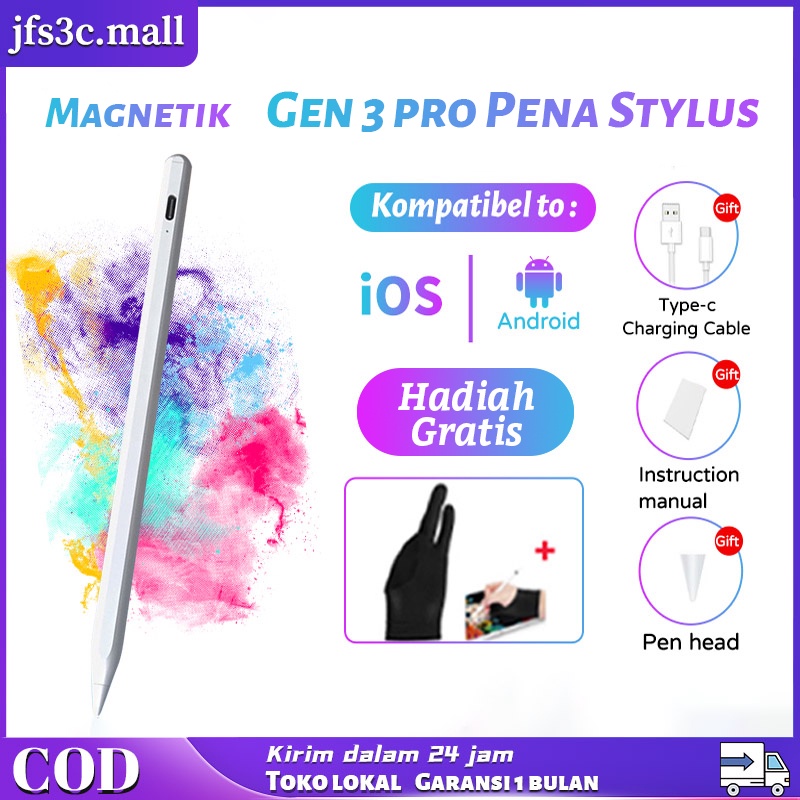 Gen 3 Pro Stylus Pen Pena Stylus Universal with Magnetik for Apple Android Phone huawei xiaomi redmi vivo for Ipad Active Stylus Capacitive Pencil