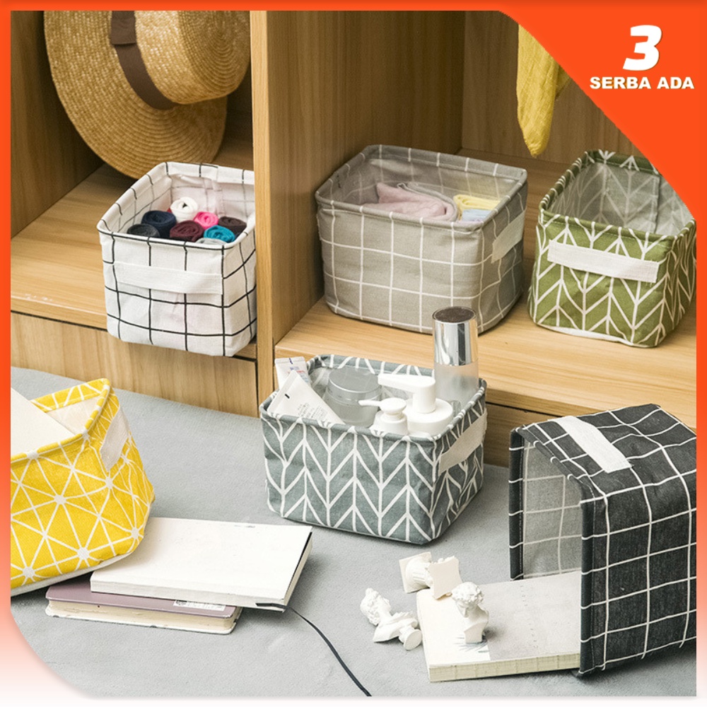 Storage Box Organizer Katun / Keranjang Lipat Serbaguna / Kotak Penyimpanan Serbaguna  / Tempat Penyimpanan Serbaguna / Storage box lipat / Wadah Penyimpanan