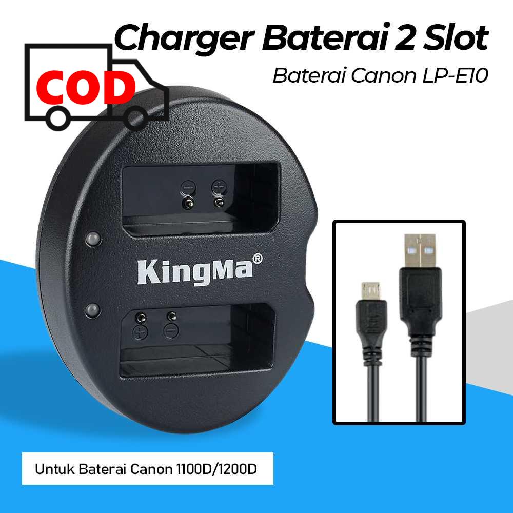 CHARGER BATERAI KAMERA CANON 1100D 1200D 2 SLOT CASAN BATRE