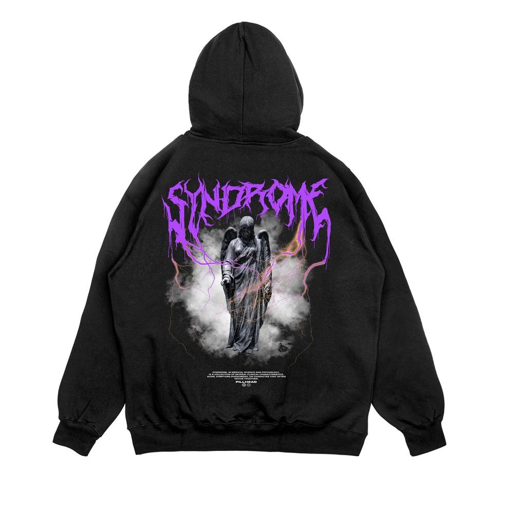 CHEKOUT Hoodie Syndrome Edition Original By Amnes Apparel jaket distro sweater - Hitam X Ungu